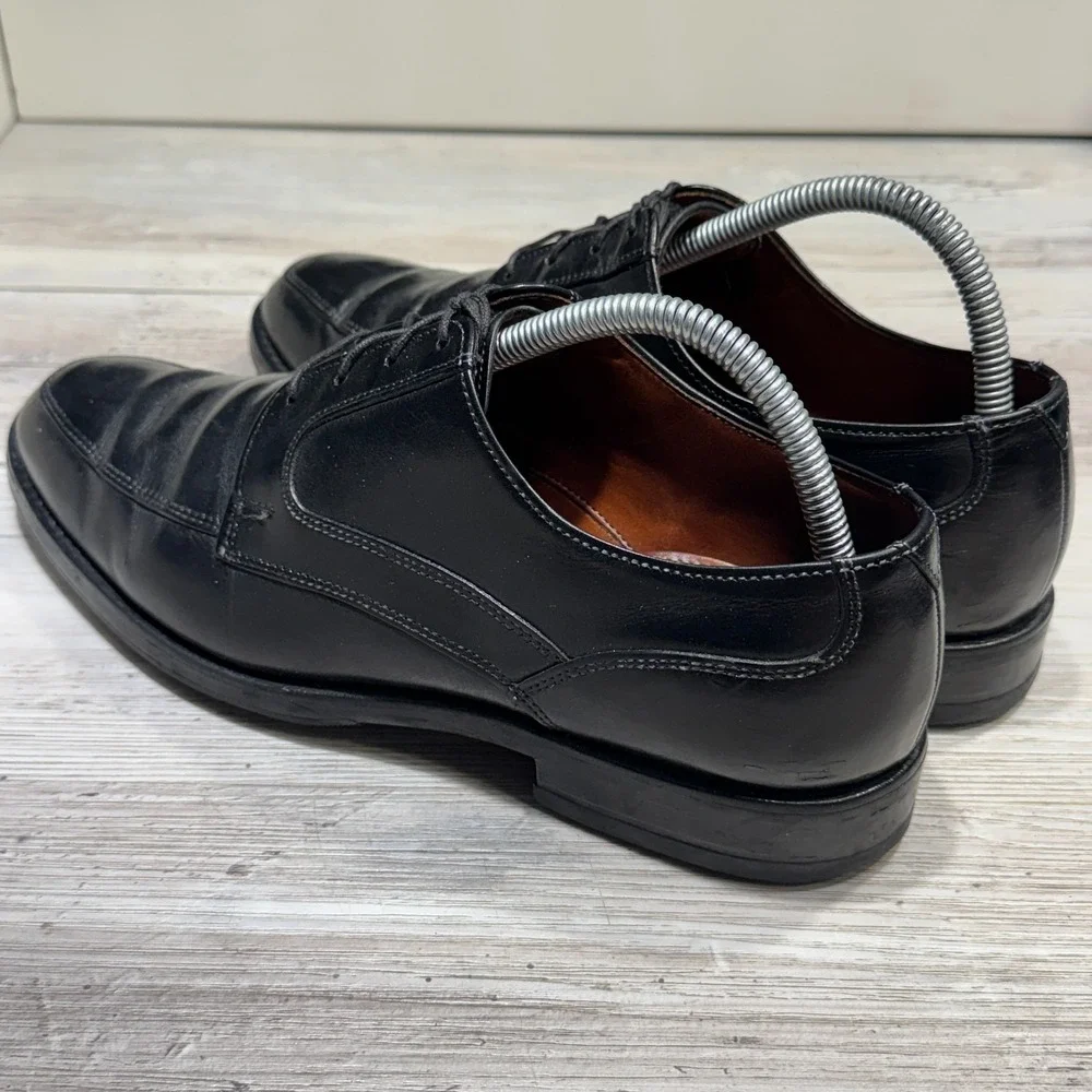Mens Allen‎ Edmonds Montgomery Black Leather Work Dress Oxfords Shoes Size 8.5